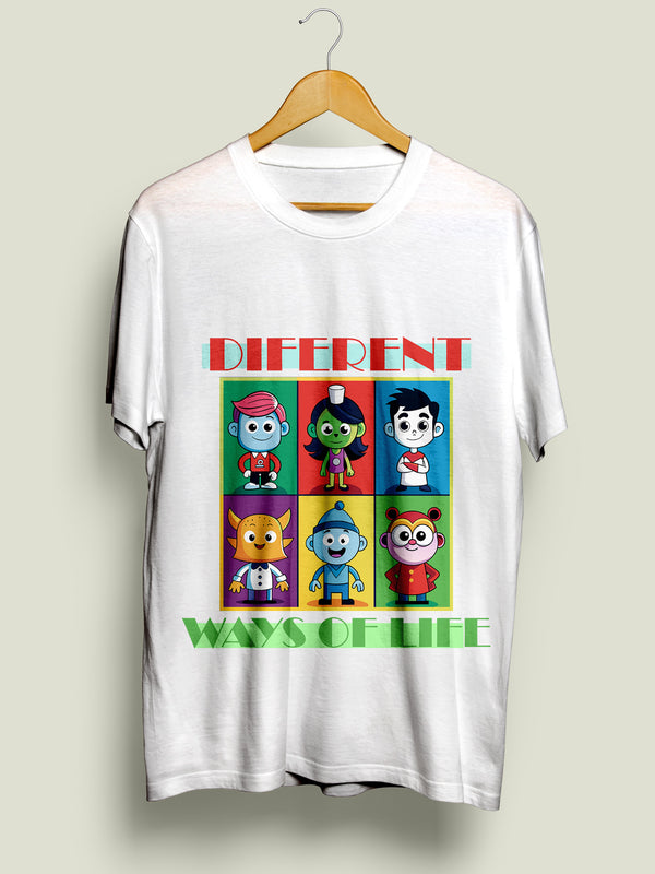 Different Ways Of Life White T-shirt 180 GSM