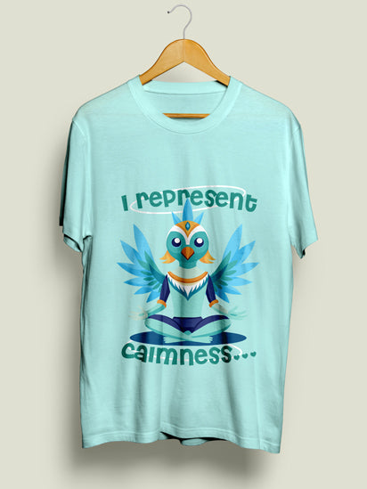I Represent Calmness Graphic Printed Mint T-shirt