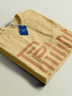 Beige Graphics Printed 100% Cotton T-shirt